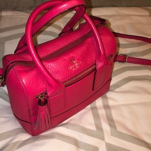 Katespade leather hot pink purse& crossbody strap!